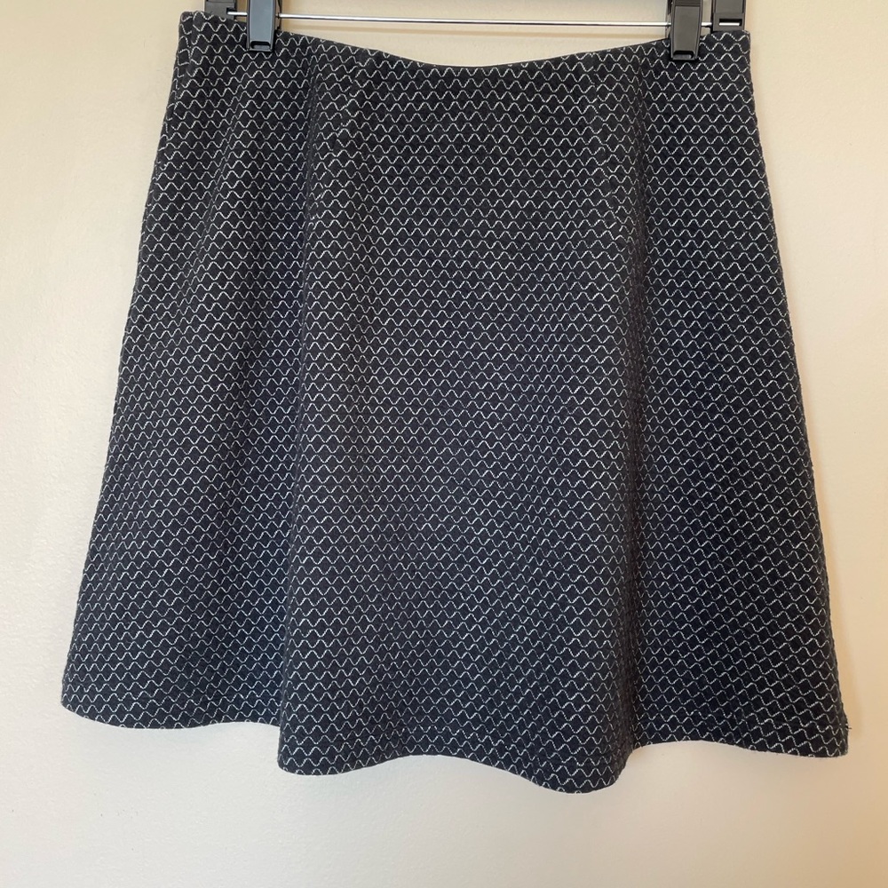 Loft Black White Diamond Pattern Lined Mini Skirt… - image 2